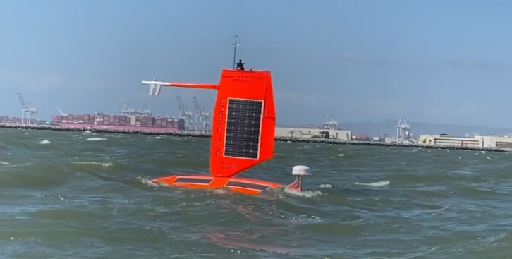 Sail drone in the ocean